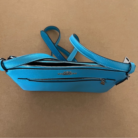 NWOT Coach Signature Aqua Mini Gallery File Crossbody with Adjustable Strap - Picture 5 of 14